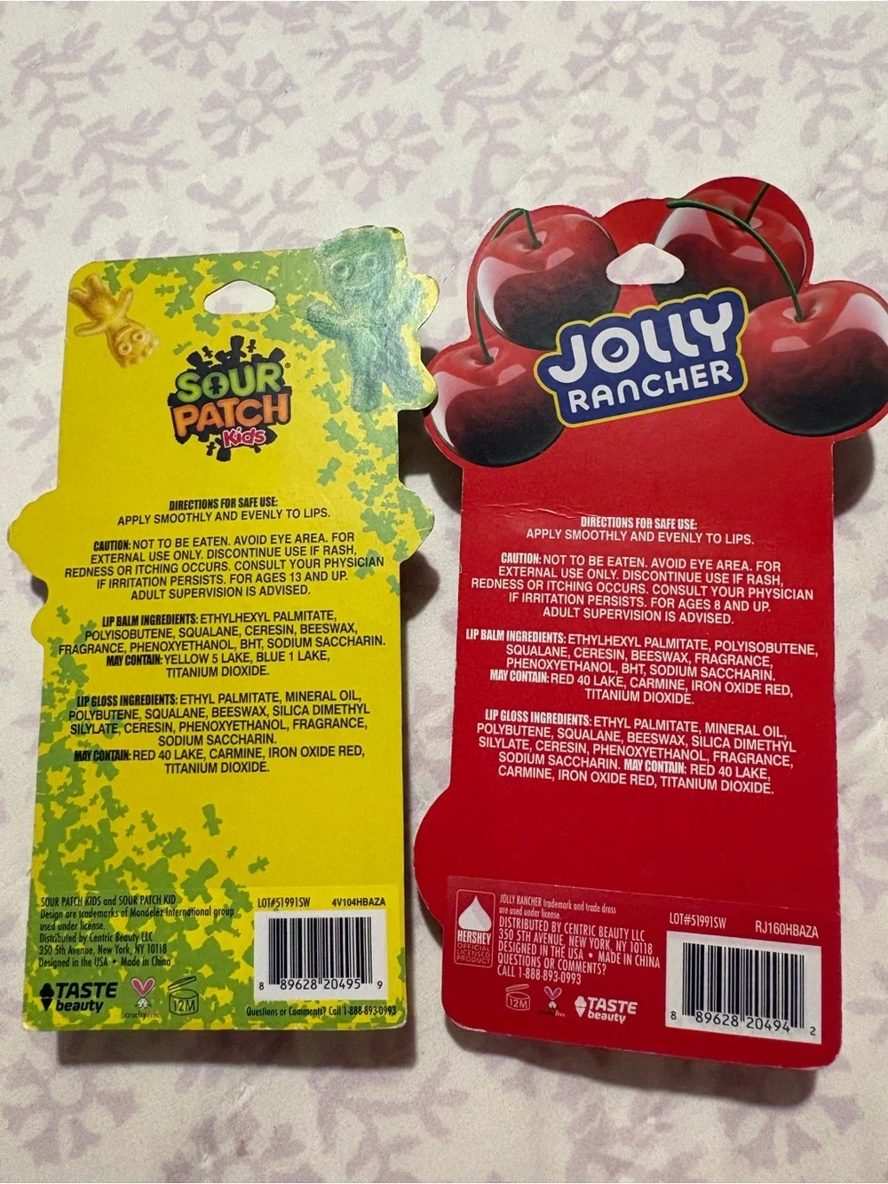 Cherry Flavored Lip Balm & Lip Gloss - Red